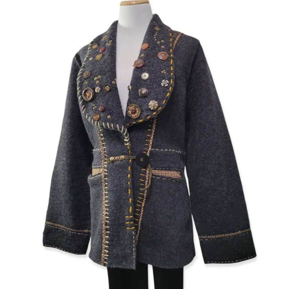 Dick & Jayne Handcrafted Wool Blend Women's Coat Jacket Size L